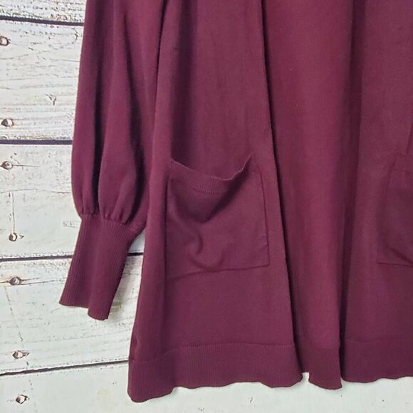 Maurices Women’s Open Front Cardigan Small Burgundy Long Sleeve Pockets Lightwei - Picture 2 of 6